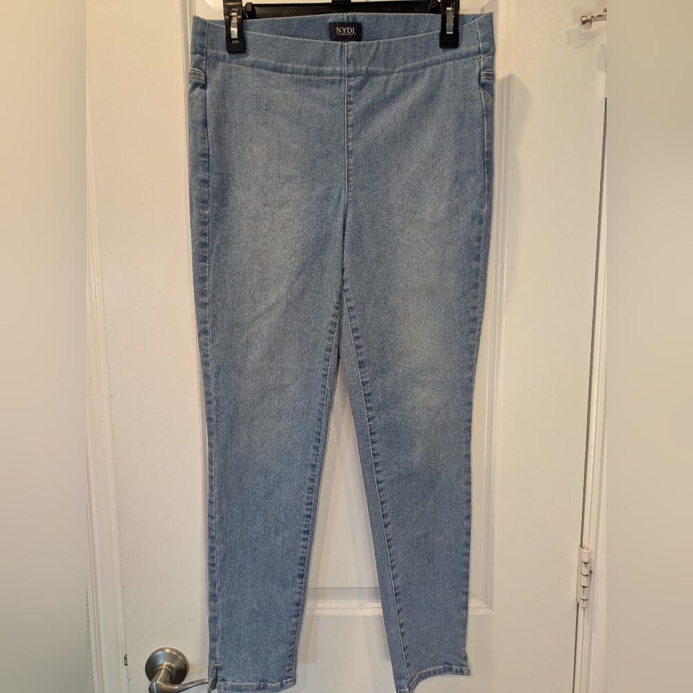 NYDJ Pull On Ankle Jeans Medium 6-8-10 Light Wash Stretch Denim